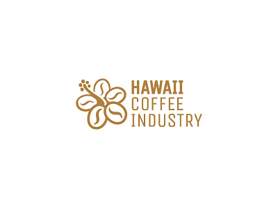 Hawaii Coffee Idustry bean coffee flower hawaii icon industry logo