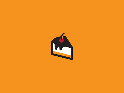 Piece Of Cake cake cherry flat icon logo piece simple