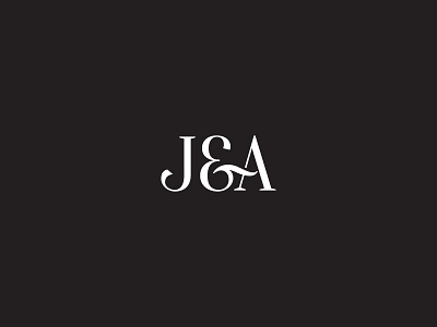 J&A a ampersand black icon j logo monogram white