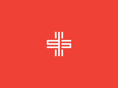 IS Monogram icon is letters logo monogram red white