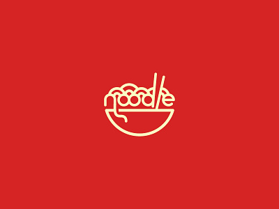Noodle food icon logo noodle red restaurant
