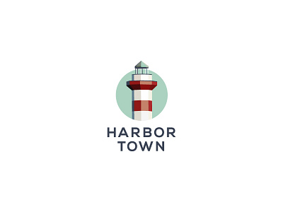Harbor Town harbow icon lighthouse logo town