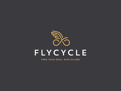 Flycycle bicycle cycle fly icon logo luxury sport wing wings