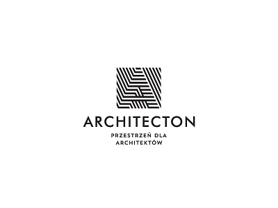 Architecton architect architecture black icon illusion lines logo optical parallel white