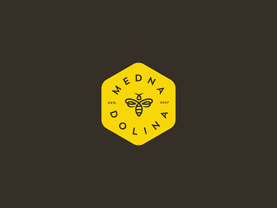 Medna Dolina bee honey icon logo simple valley yellow