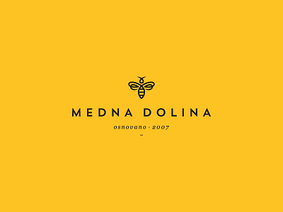 Medna Dolina bee honey icon logo simple valley yellow