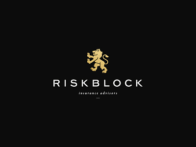 RISKBLOCK advisors block icon insurance lion logo luxury risk