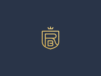 Rb Crest b crest crown gold icon logo luxury r