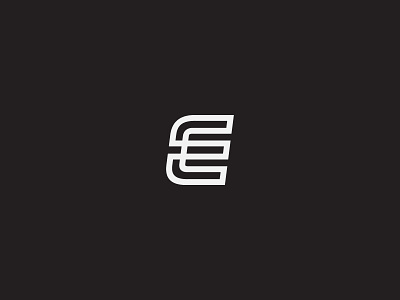 E Monogram black e icon letter logo monogram white