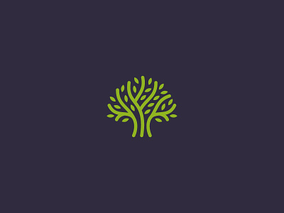 Tree Icon branch green icon leaf logo mark simple tree