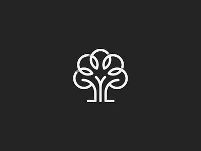 Tree Icon black branch icon logo mark simple tree white