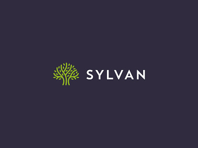 Sylvan branch green icon leaf logo mark simple sylvan tree