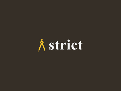 Strict architect compass icon logo simple strict tool