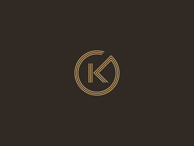 Kg Monogram circle g icon k letter letters lines logo monogram type