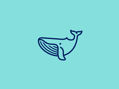Whale animal blue icon logo ocean sea simple whale