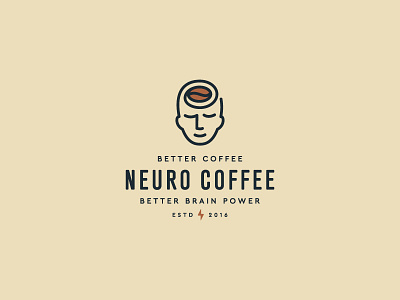 Neuro Coffee brain coffee head human icon logo mind natural neuro power shop