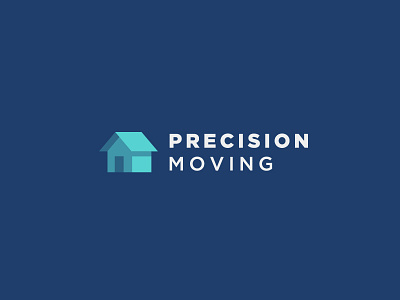 Precision Moving blue house icon logo moving precision