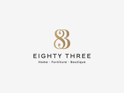 Eighty Three boutique eight eighty furniture home icon logo luxury number numbers shop three