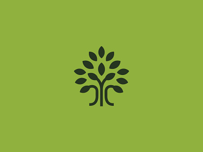 Tree branch green icon leaf logo mark simple tree
