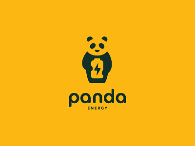 Panda Energy animal batery electricity energy icon logo panda power