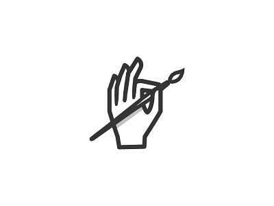 Artist Hand artist black brush hand icon logo white