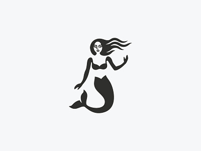 Mermaid fish icon logo mermaid ocean sea water wave woman