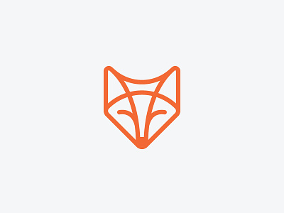 Fox animal fox head icon logo orange
