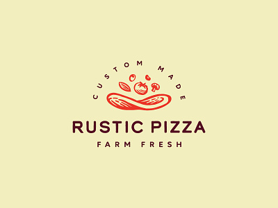 Rustic Pizza farm fresh icon logo pizza rustic tomato vegetable