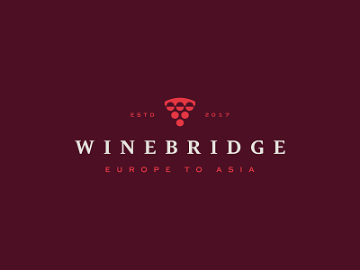 Wine Bridge asia bridge europe grape icon logo red white wine
