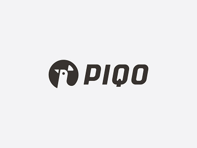 Piqo bird icon logo mark negative peacock piqo space symbol