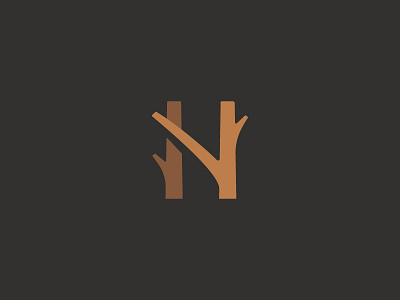 N Letter branch icon letter logo mark n symbol tree wood