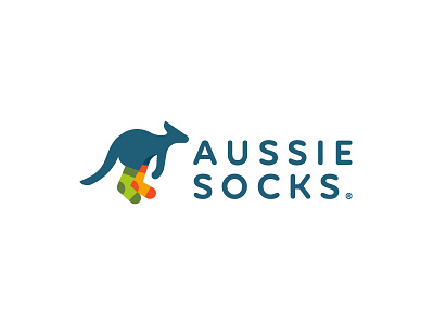 Aussie Socks animal aussie australia icon kangaroo logo mark socks symbol