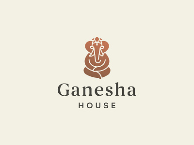 Ganesha House elephant ganesha hindu house icon identity india logo mark symbol