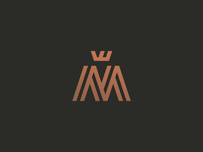 M Monogram crown icon identity letter logo m mark monogram symbol