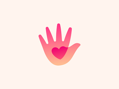 Hand / Heart hand heart icon kids logo love mark symbol