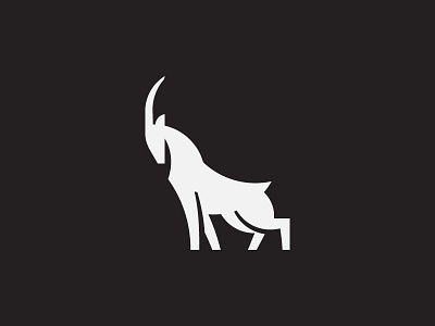 Goat animal goat horn icon logo mark mountain symbol