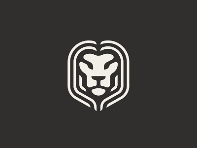 Lion animal icon king lion logo mark negative space symbol