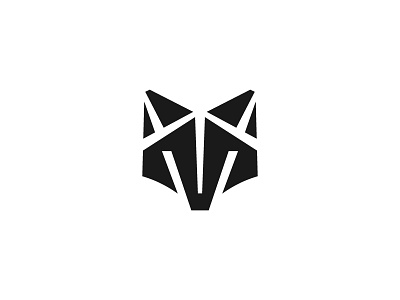 Fox animal black fox icon logo mark simple symbol white wild