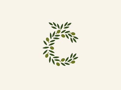 Č Monogram / Olive Branch branch c icon leaf letter letters logo mark monogram oil olive symbol tree