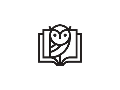 Owl Book Company animal book company icon logo mark night owl page simple symbol