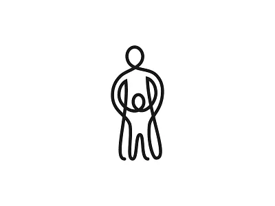 Parent care child dad icon kid line logo mark mom parent parents symbol