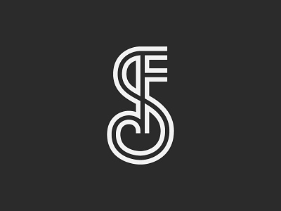 SF Monogram art deco black f icon letter letters logo mark monogram s simple symbol white