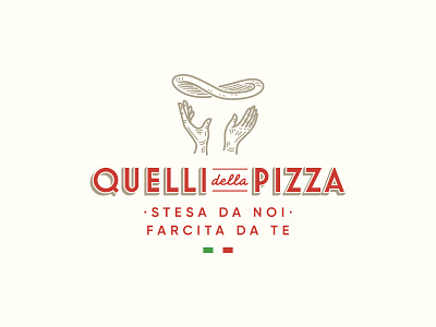 Quelli della Pizza artisan dough food hand hands icon logo mark pizza symbol