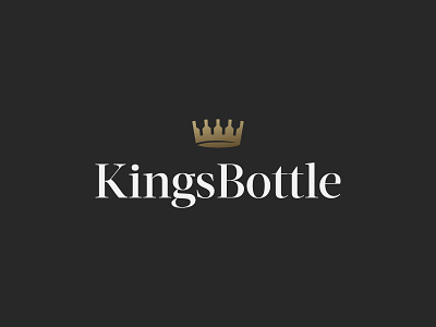 Kings Bottle black bottle crown gold icon king letters logo luxury mark symbol wine