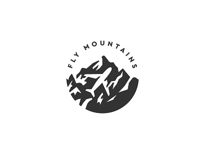 Fly Mountains aerial airline fly hill icon logo mark mountain mountains symbol