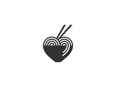 Noodle Love food heart icon logo love mark noodle symbol