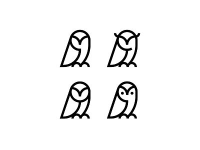 Owls animal bird icon line logo mark night owl owls simple symbol