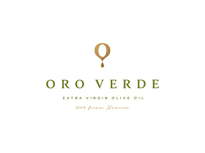 Oro Verde drop food gold icon logo luxury mark nature oil olive symbol