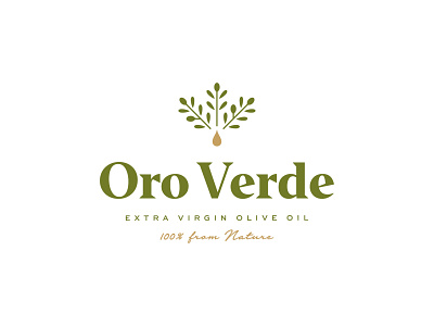 Oro Verde drop extra icon leaf logo mark nature oil olive olive branch oro symbol tree verde virgin