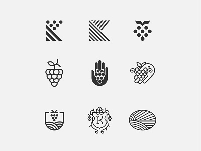 Vineyard Maintenance Logos care crest food fruit grape hand icon logo mark shield symbol vine vineyard wine